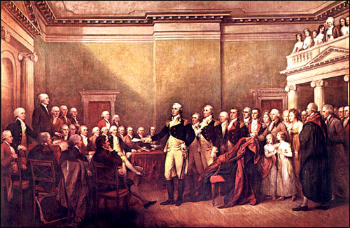 General George Washington Resigning His Commission to Congress